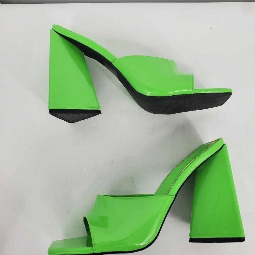 EGO Avalon Heels Women 8 Shoes Patent Leather Green